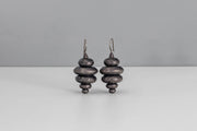 Todd Reed earrings with Black brilliant cut diamonds(~5.75ct), and sterling silver with patina.